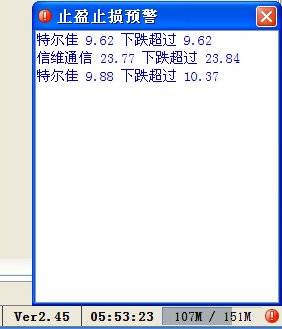 止盈止损监控窗口